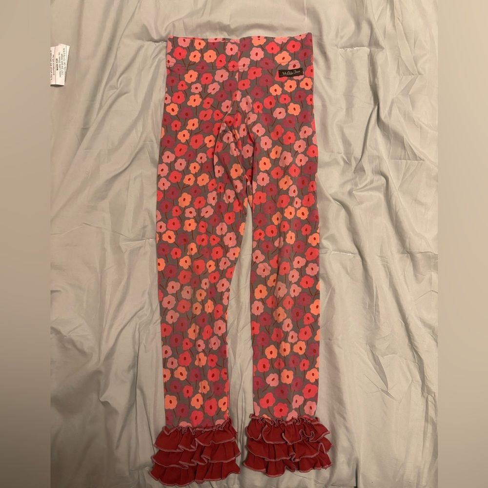 Matilda Jane girls size 10 floral leggings Pink